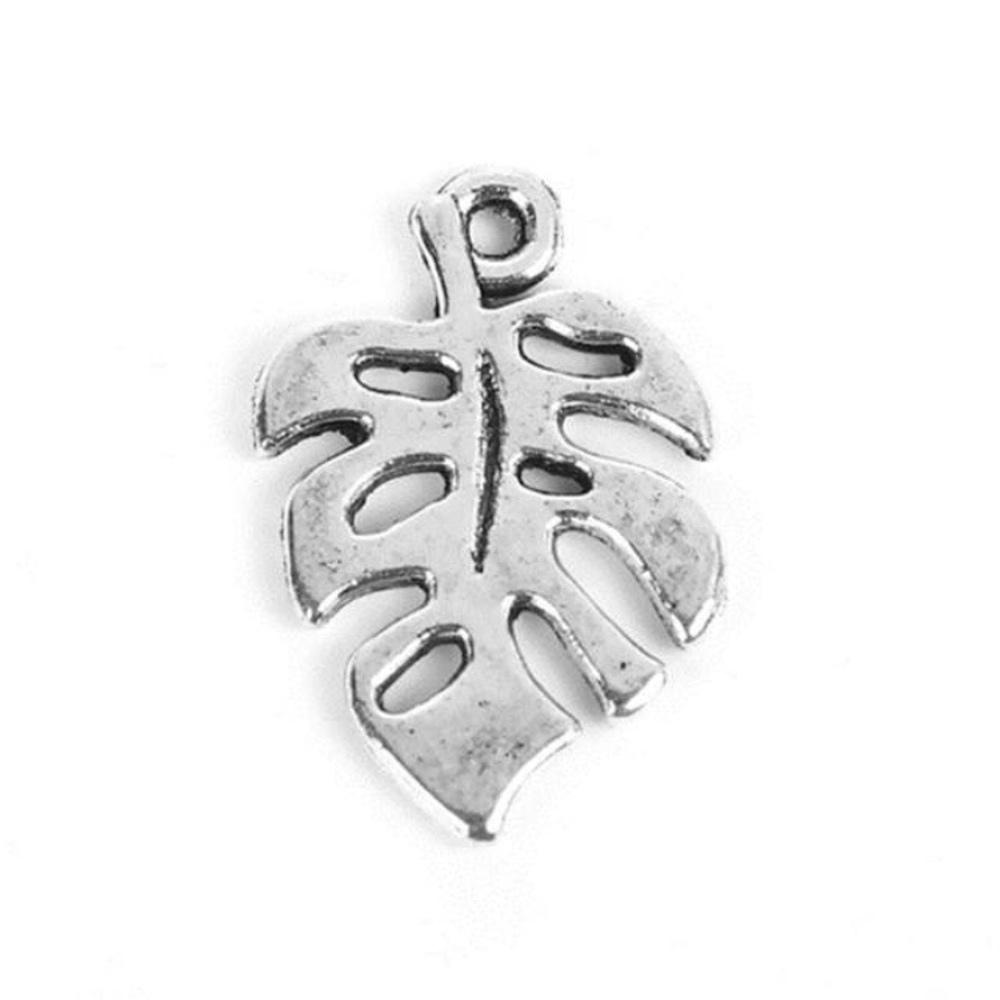 ❤️ 5 for $15 Leaf Pendant/Charm Silver Tone - Picture 3 of 5